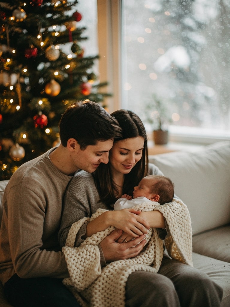 Illustrative Christmas scene for Our little one