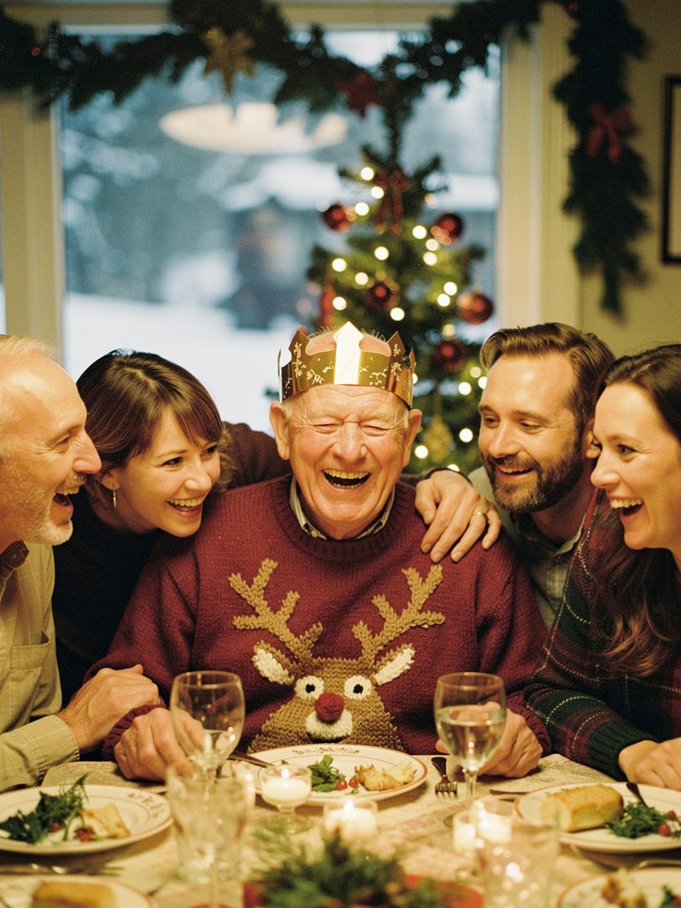 Illustrative Christmas scene for Grandad